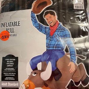 Inflatable riding bull costume